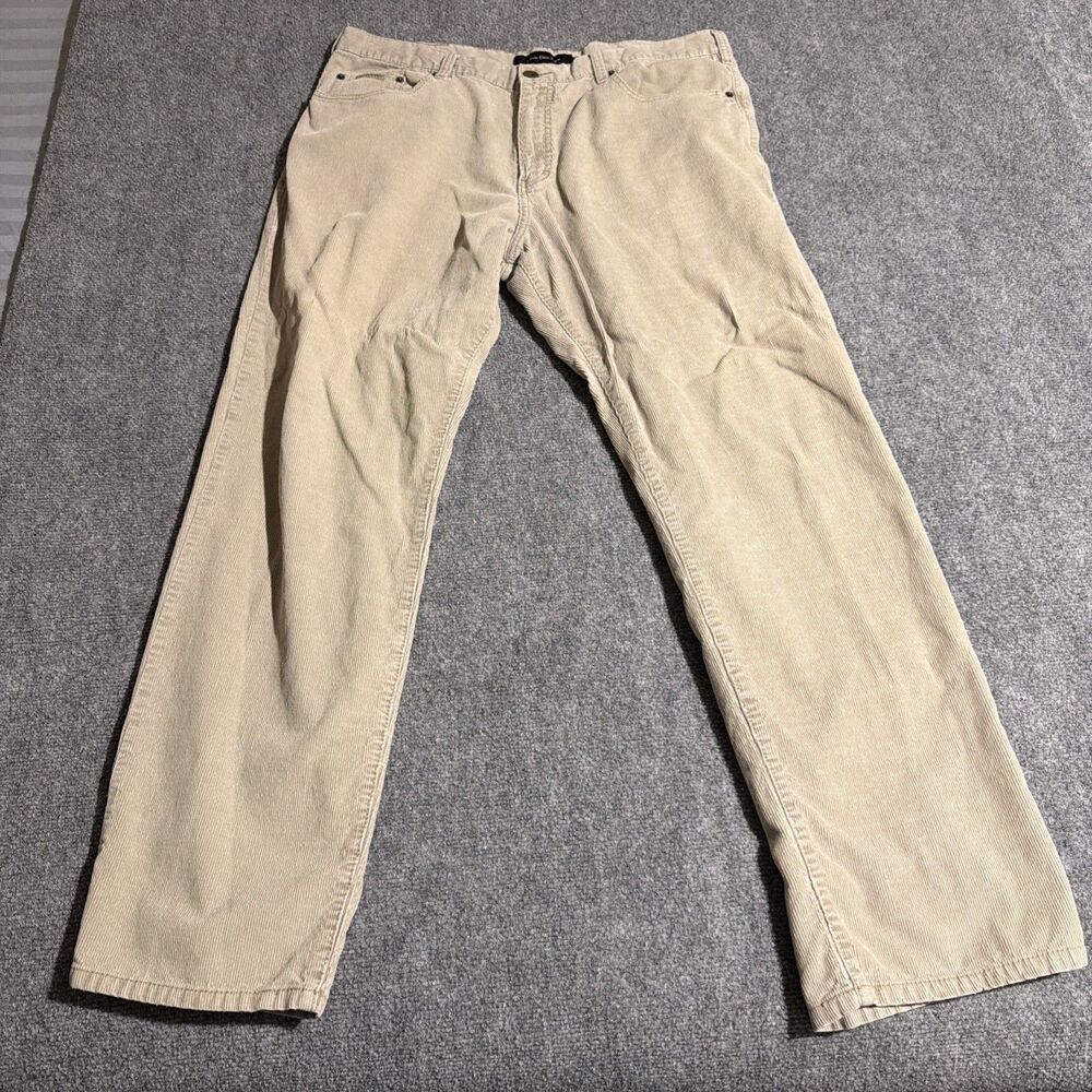 Vtg Calvin Klein Corduroy Jeans Mens 39 Gray Relaxed Straight 5 Pocket Design